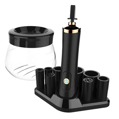 Electric makeup brush cleaning device